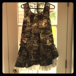 No21 asymmetrical safari print dress